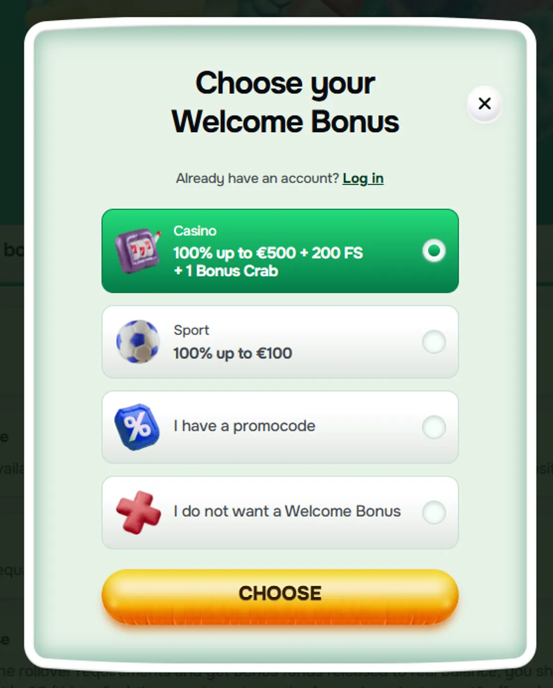 Odds sports bet